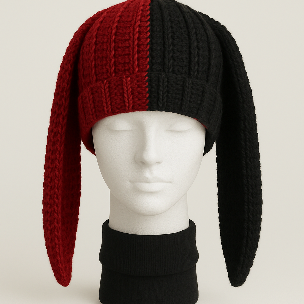 SHG Handmade Crochet Bunny Ear Beanie – Two-Tone & Solid Styles