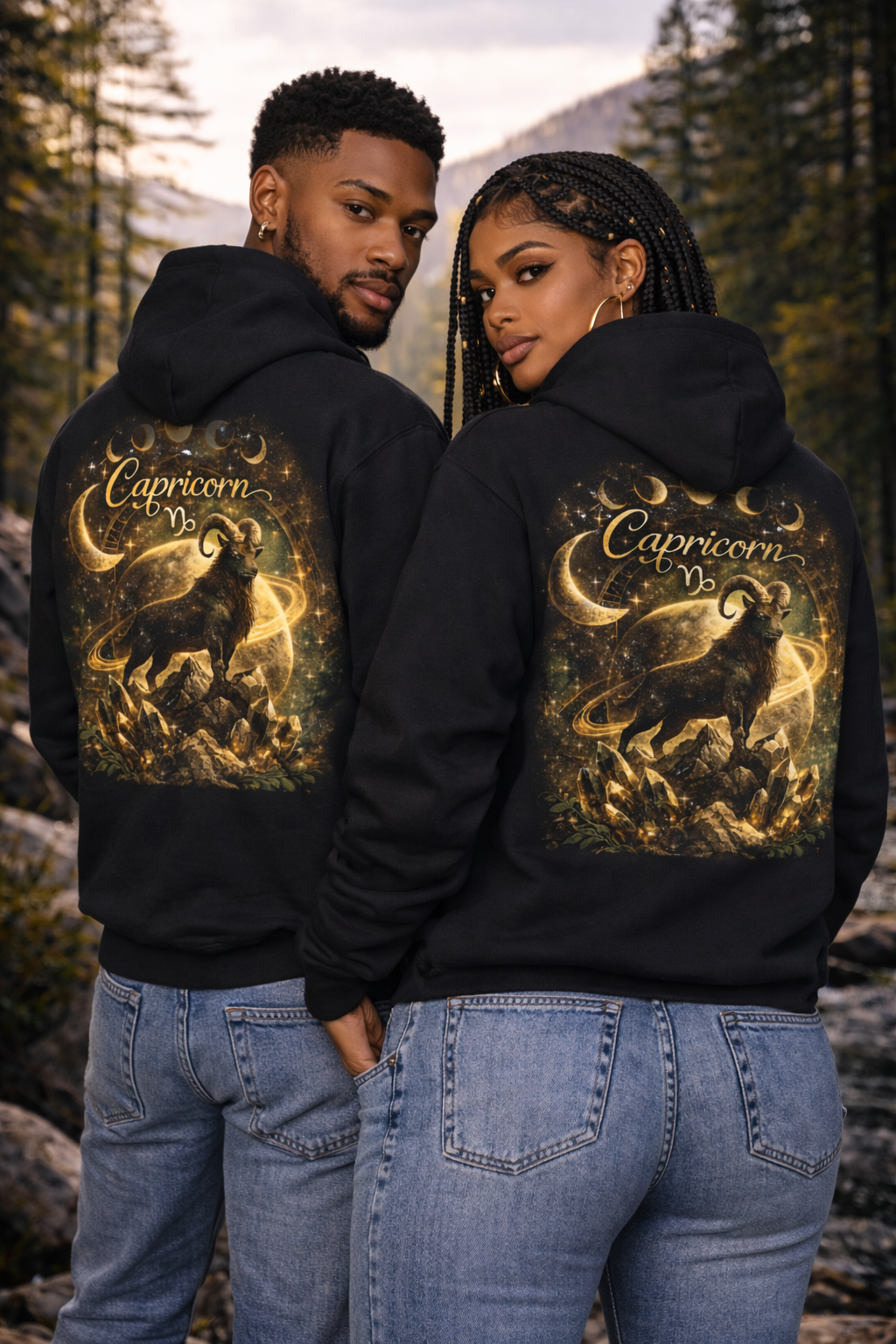 ♑ Capricorn Zodiac Hoodie - Mystical Earth Energy