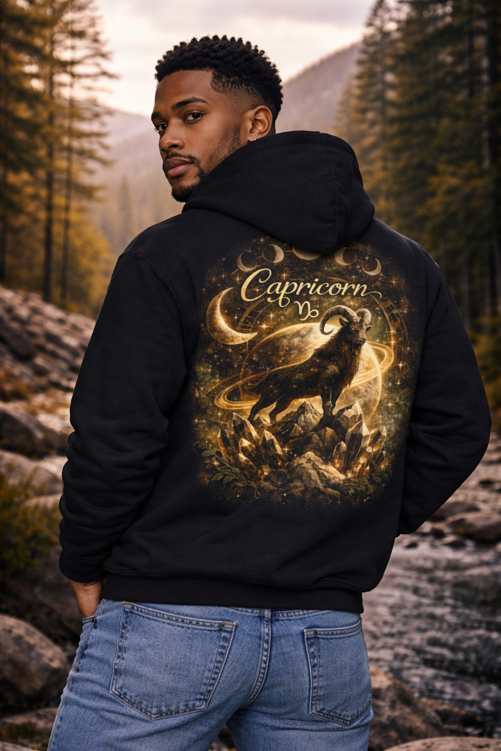 ♑ Capricorn Zodiac Hoodie - Mystical Earth Energy