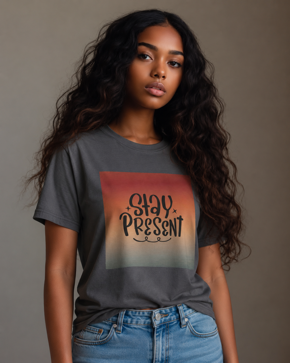 Stay Present Mindfulness Graphic T-Shirt