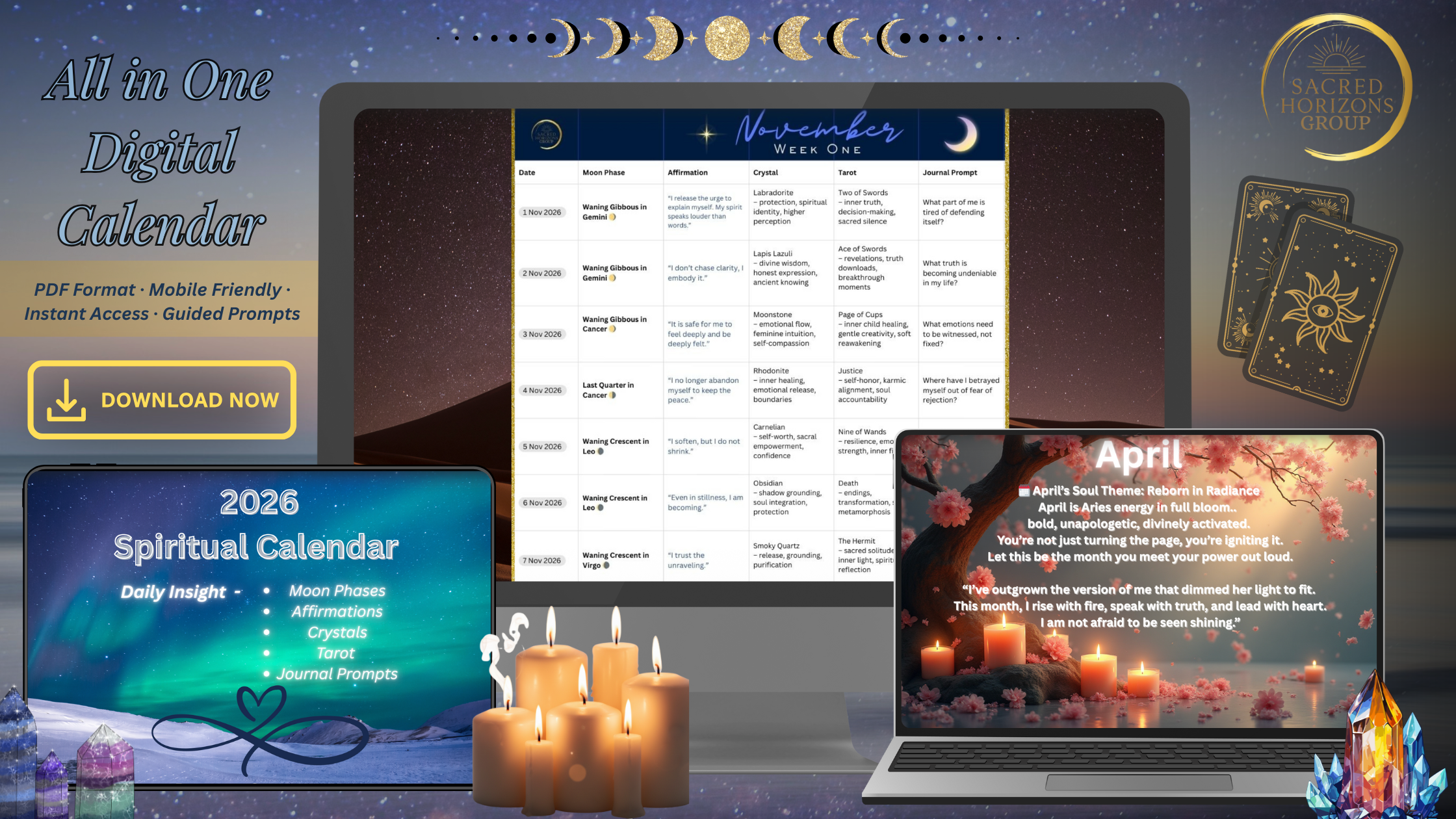 🗓 January 2026 – Becoming the Light in the Dark (Digital Spiritual Calendar)