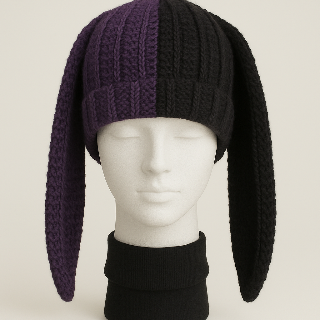 SHG Handmade Crochet Bunny Ear Beanie – Two-Tone & Solid Styles