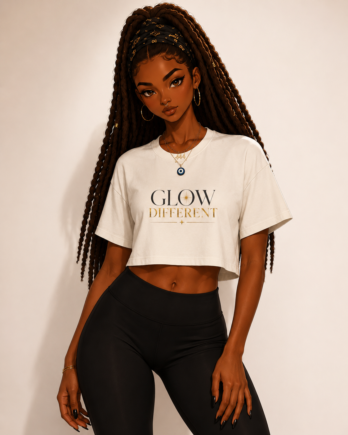 'Glow Different' Crop T‑Shirt