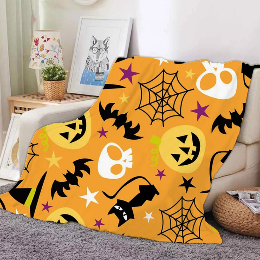 Wholesale Dropshipping Orange Reversible Knitted Throw Winter Flannel Blankets for Year-Round Home Use