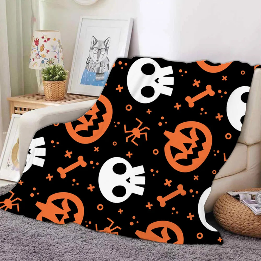 Wholesale Dropshipping Orange Reversible Knitted Throw Winter Flannel Blankets for Year-Round Home Use