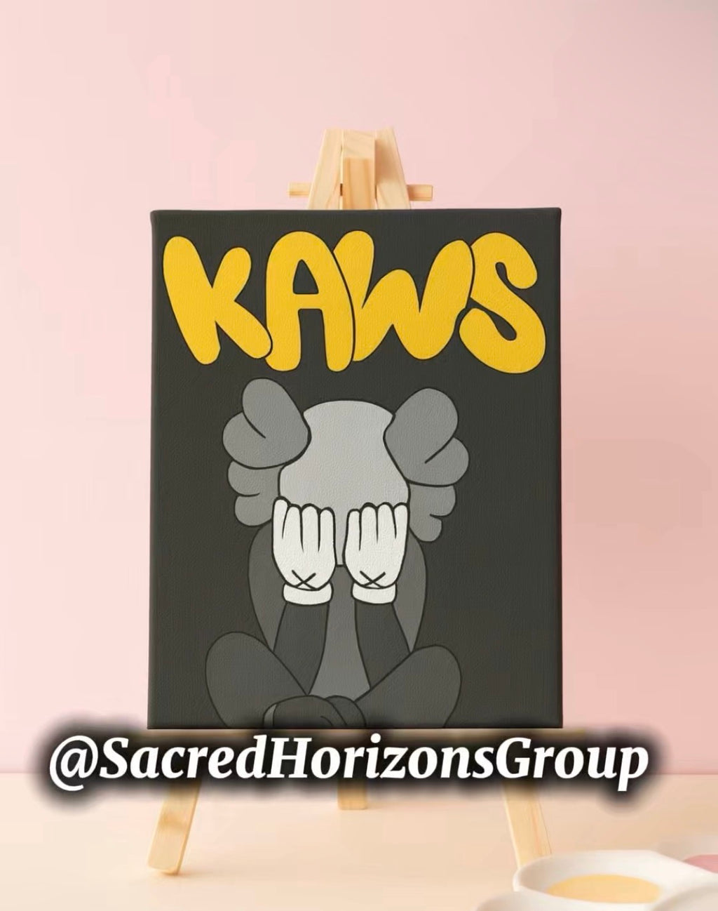 SHG KAWS-Inspired Canvas Art- Minimalist Acrylic Painting