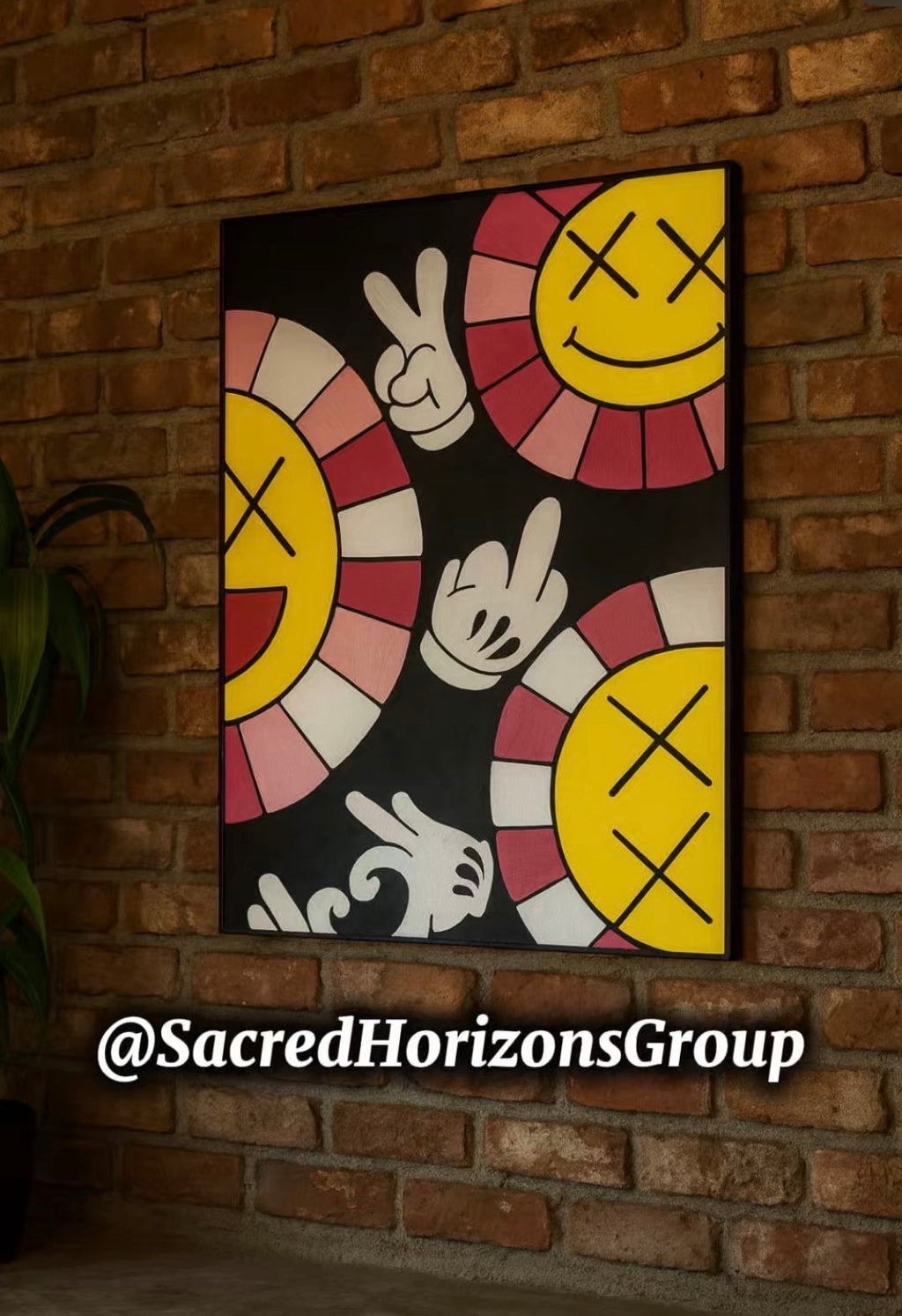 SHG Smiley Bloom – Modern Pop Art Acrylic Painting