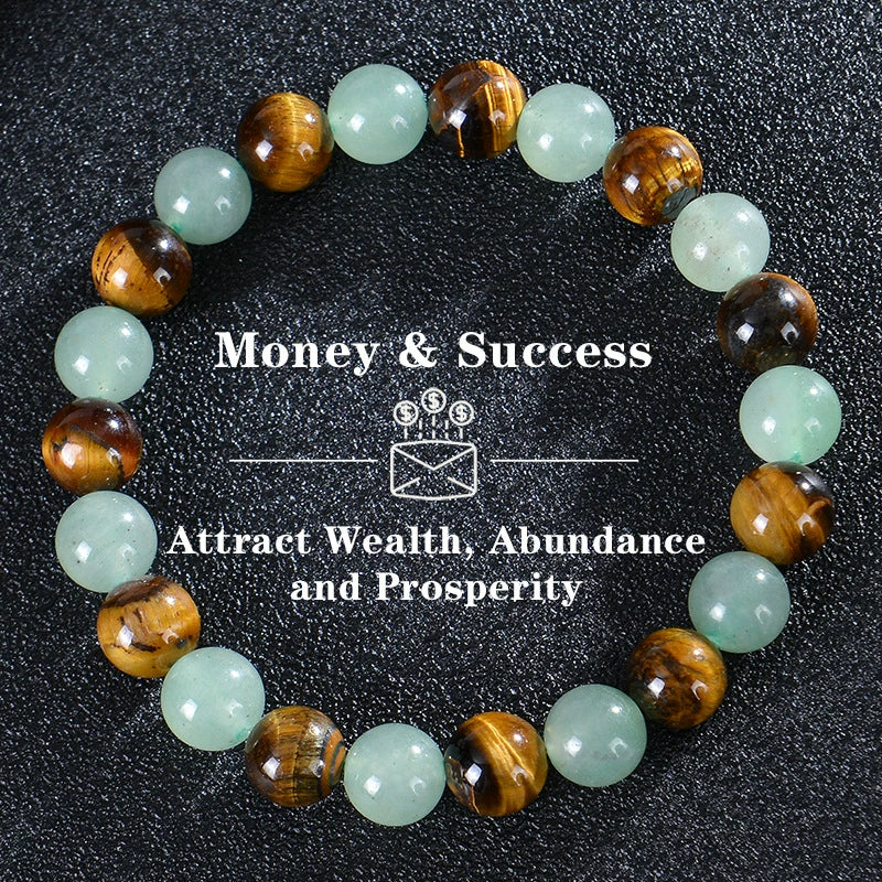 Bohemia Colorful Stone Bracelet Tigereye Crystal String Beads Yoga Stone Bracelet 7 Chakras Card Bracelet