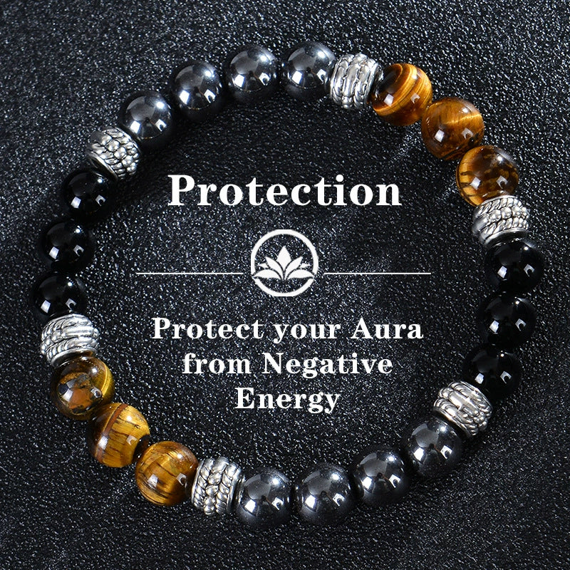 Bohemia Colorful Stone Bracelet Tigereye Crystal String Beads Yoga Stone Bracelet 7 Chakras Card Bracelet