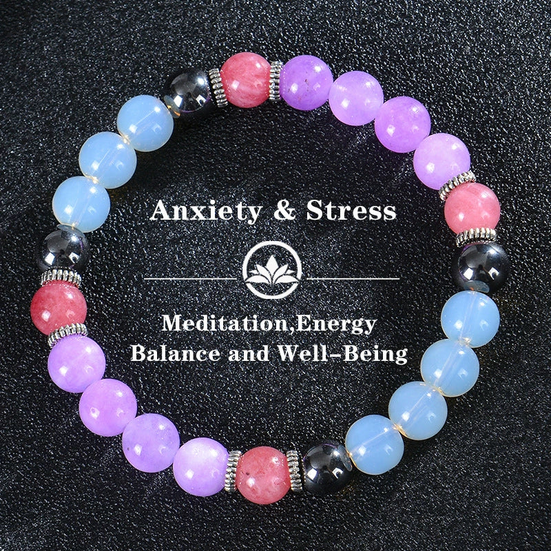 Bohemia Colorful Stone Bracelet Tigereye Crystal String Beads Yoga Stone Bracelet 7 Chakras Card Bracelet