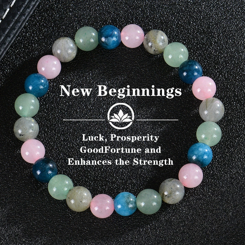 Bohemia Colorful Stone Bracelet Tigereye Crystal String Beads Yoga Stone Bracelet 7 Chakras Card Bracelet