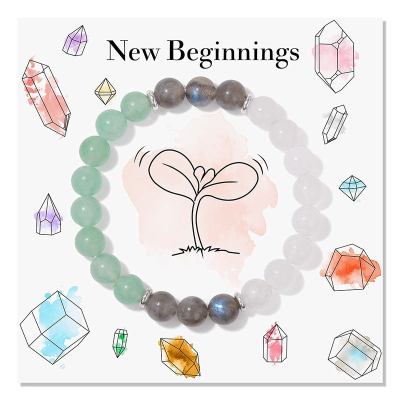Bohemia Colorful Stone Bracelet Tigereye Crystal String Beads Yoga Stone Bracelet 7 Chakras Card Bracelet