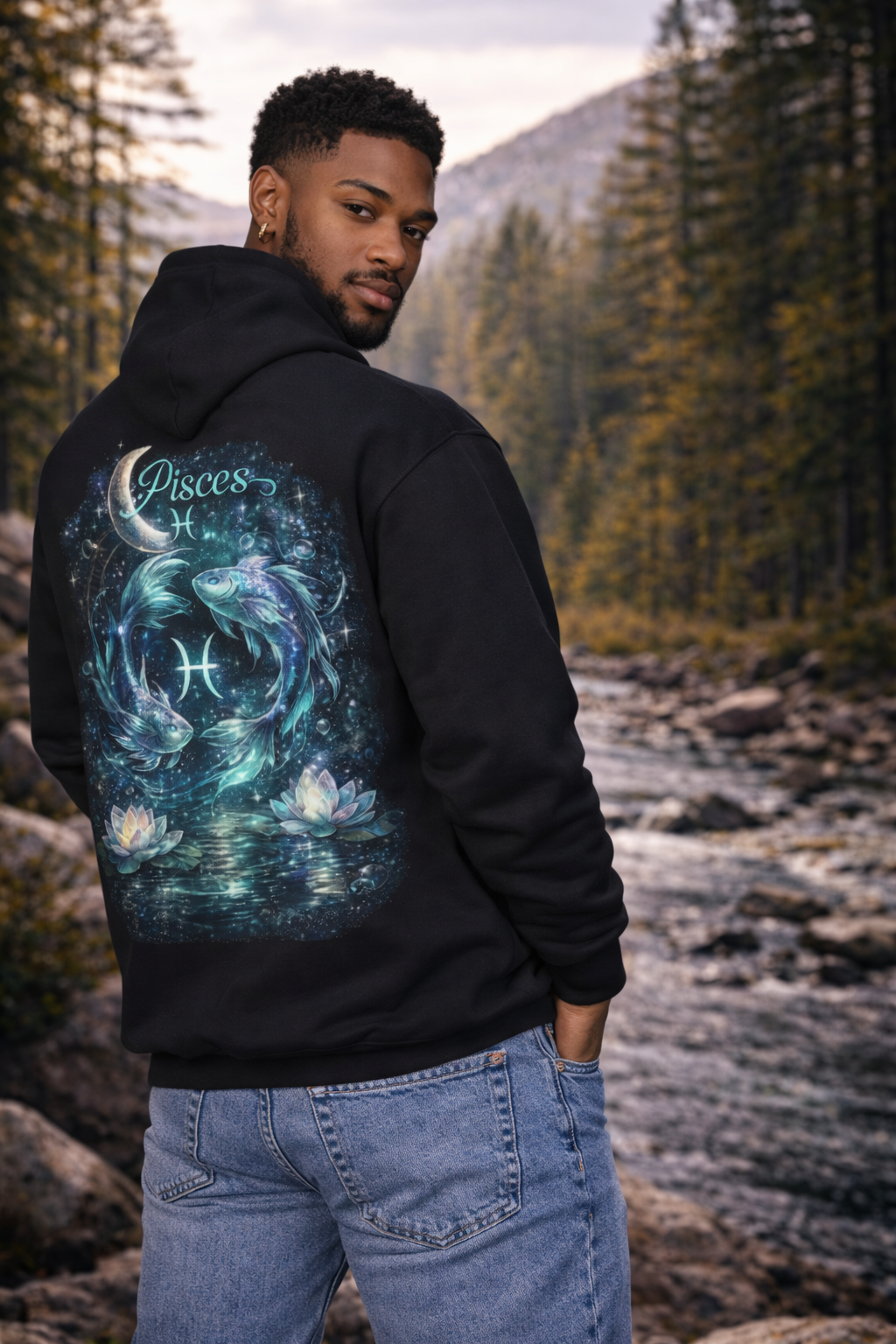 ♓️ Pisces Zodiac Hoodie - Mystic Water Energy