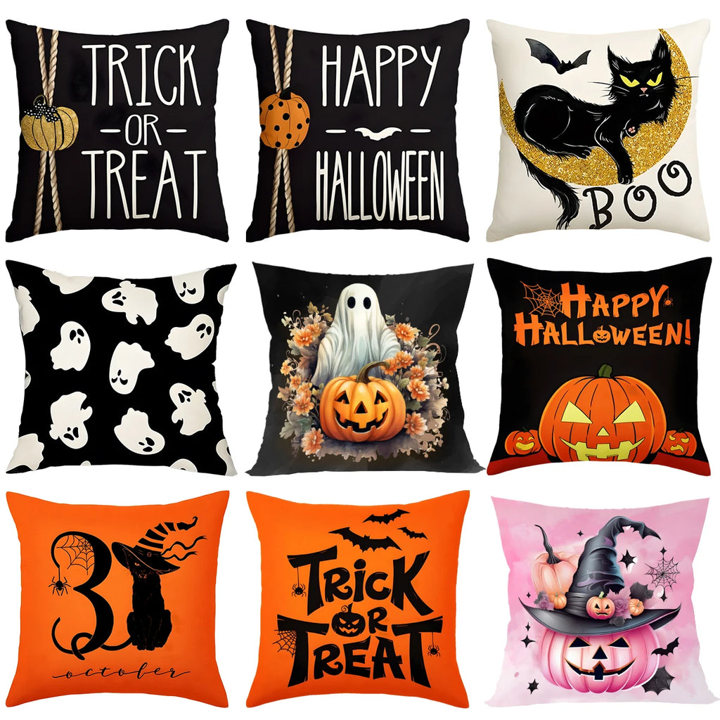 Halloween Decoration For Home Cartoon Pumpkin Bat Ghost Pillowcase Horror Halloween Party Supplies Accessories Haloween Ornament