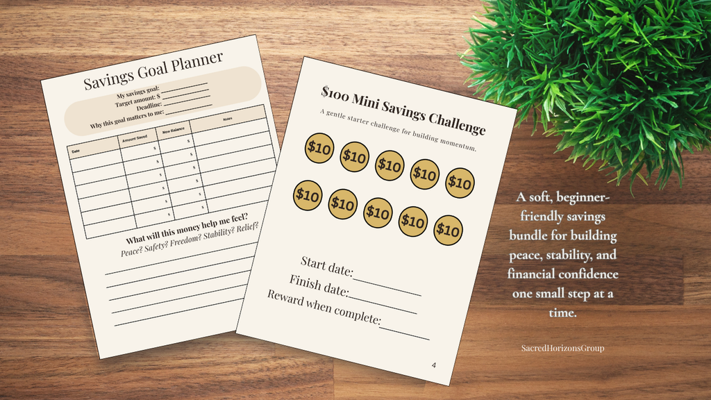 Soft Life Savings Challenge Bundle | Printable Savings Tracker + No-Spend Reset
