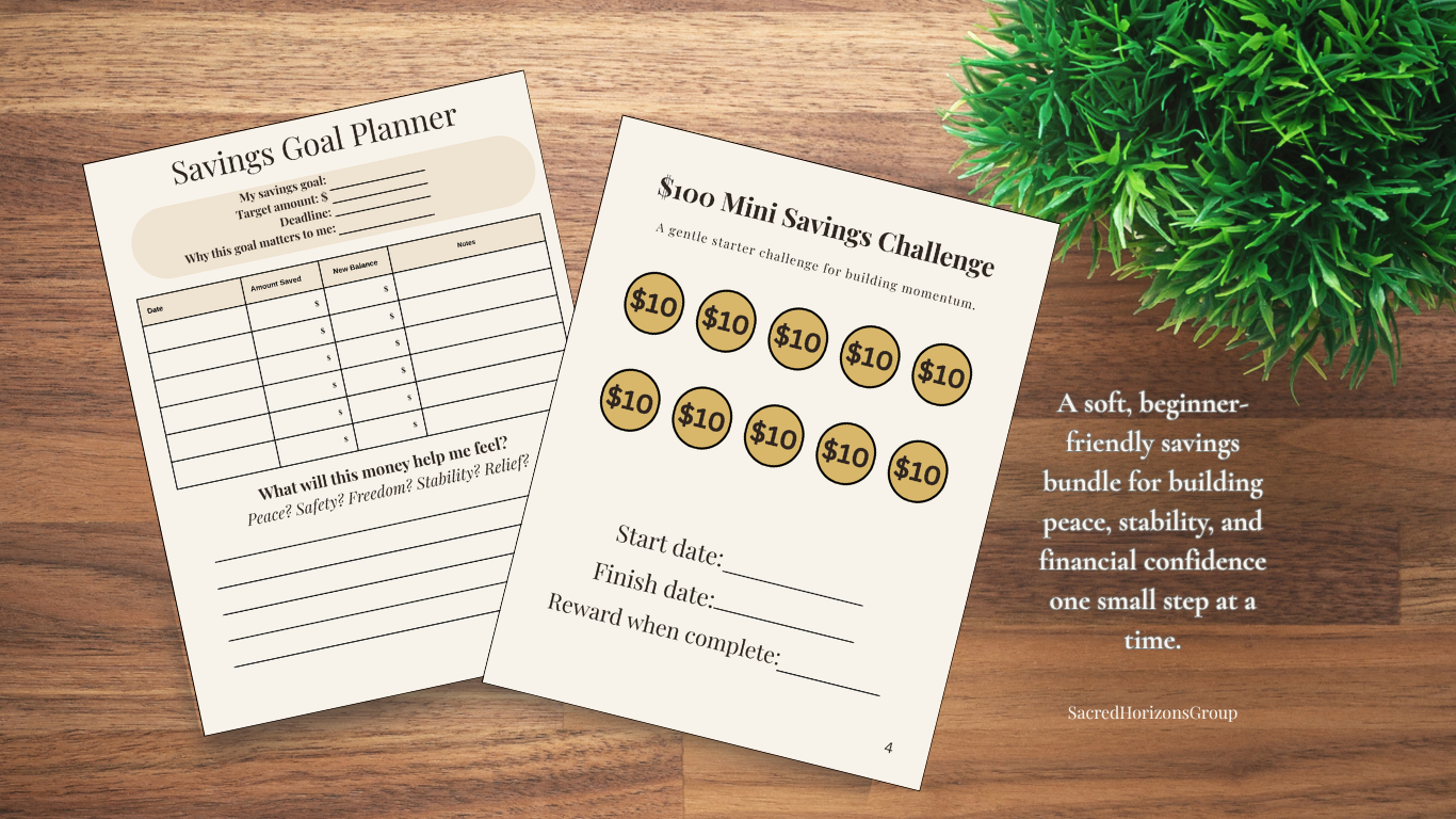 Soft Life Savings Challenge Bundle | Printable Savings Tracker + No-Spend Reset