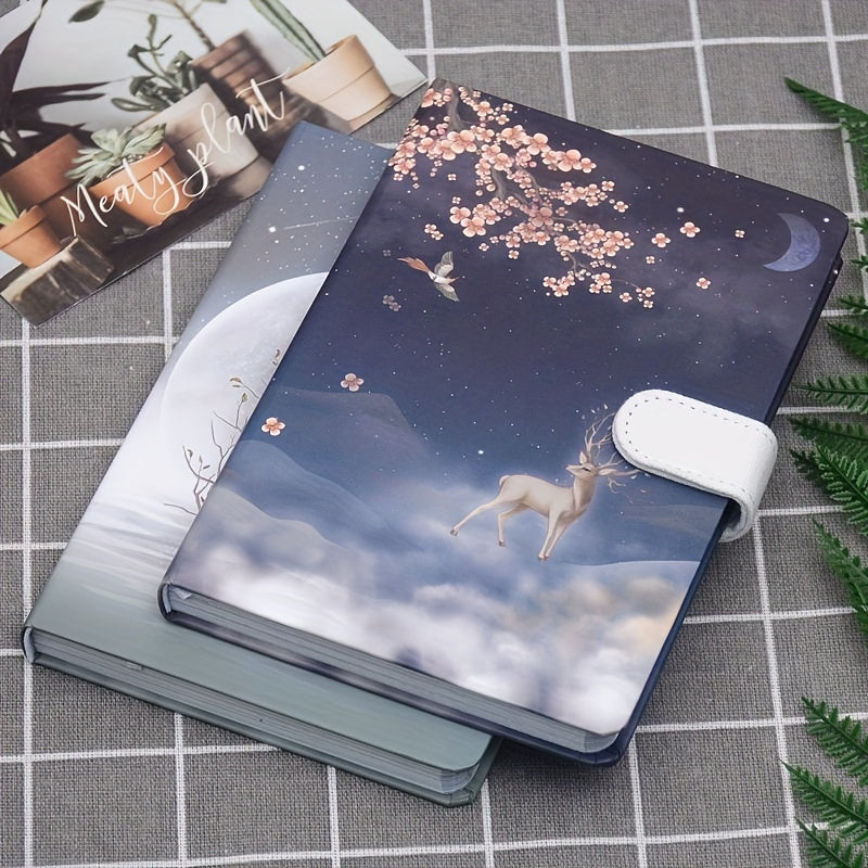 A5 Size 112 Sheets Elk Color Page Book - Magnetic Buckle Hardside Hardcover Student Hand Account Journal with Premium Quality Pages