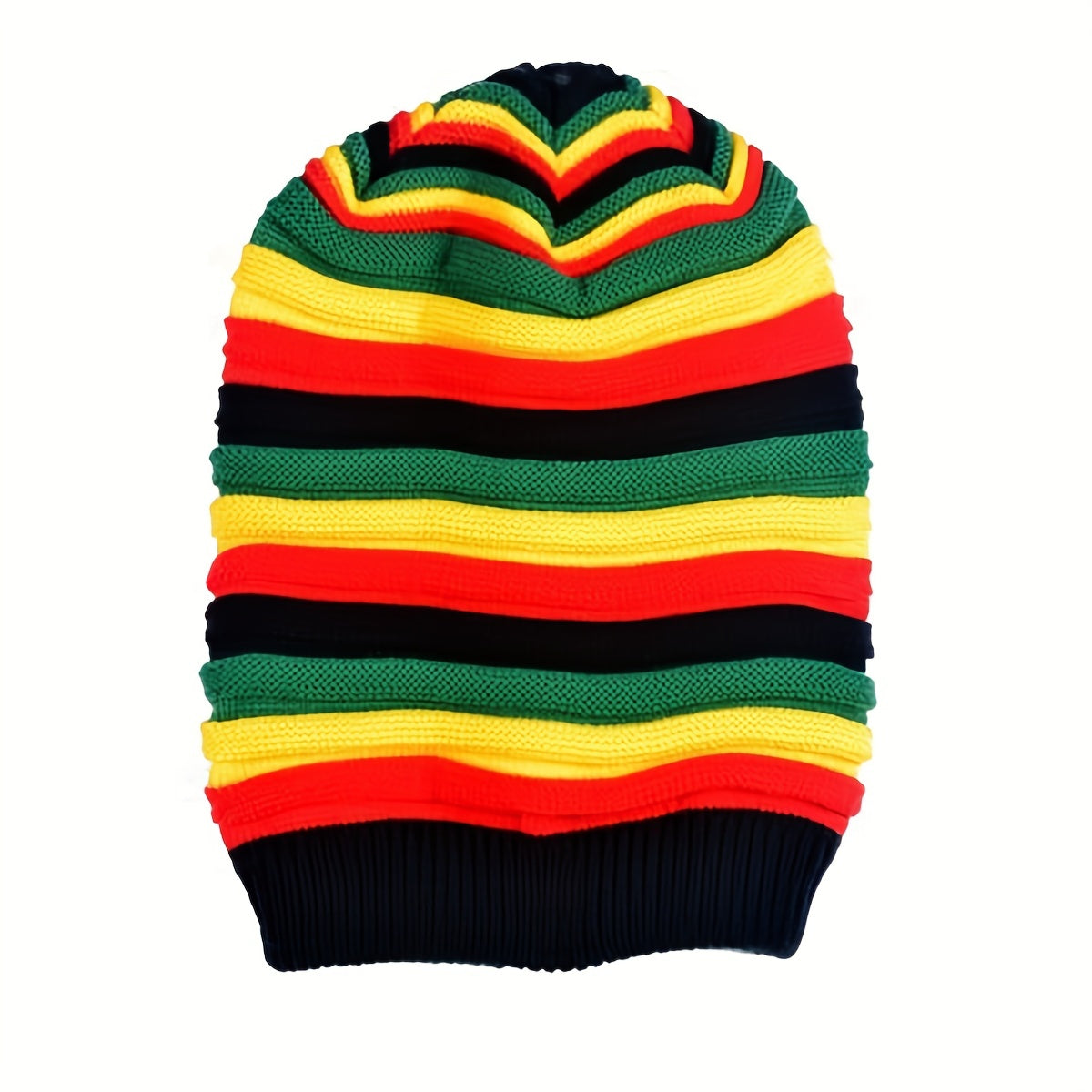 Rainbow Stripe Soft & Cozy Slouchy Beanie - Fashionable Knit Turban Hat for Warmth and Comfort - Elastic, Lightweight Skull Cap - Perfect Unisex Chemo Hat for Women and Men