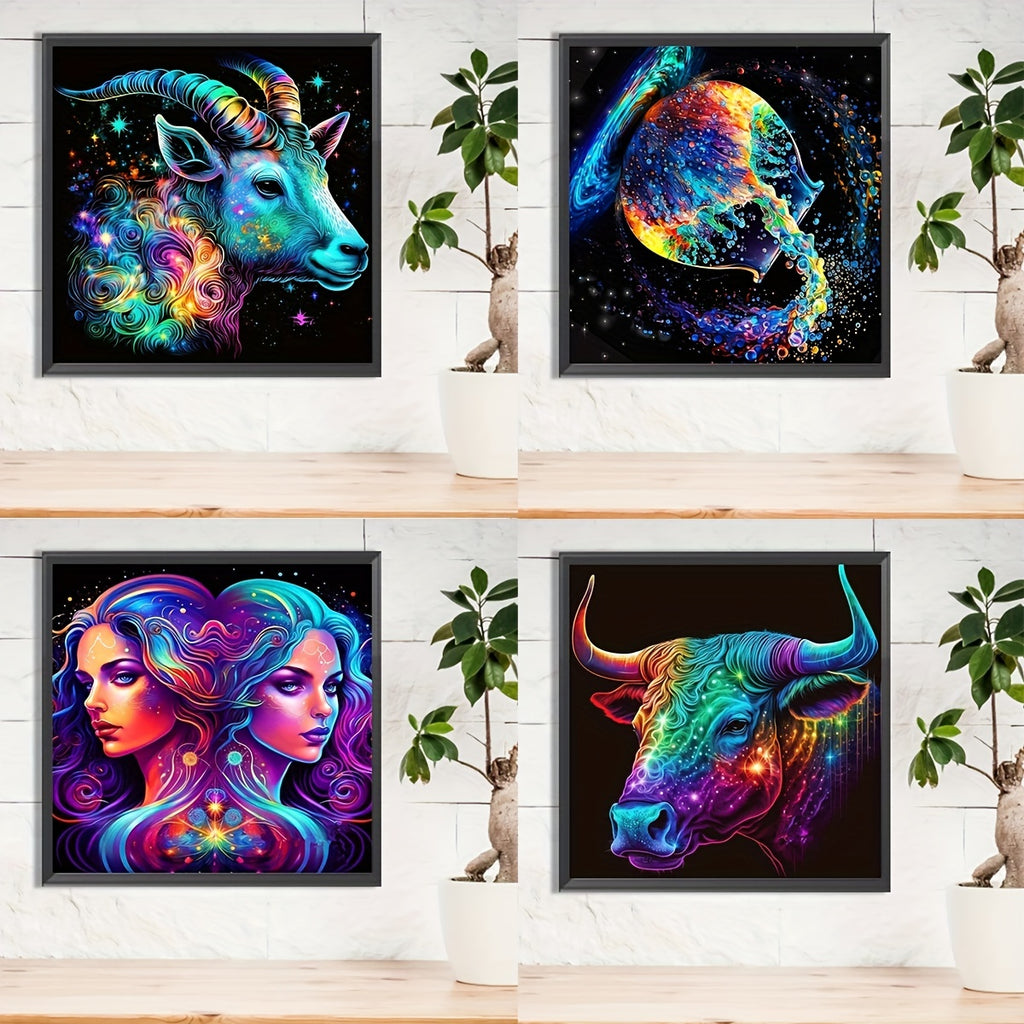 Diamond Painting - DIY 5D Zodiac Gemstone Painting White, Golden, and, Double, Triple, Crab, Lion, Virgin, and, Scorpio, and, Gemstone, Water, Art, Set, Full, Round, Diamond, Water, Art, Set, Full, Round, Diamond, Water, Art,