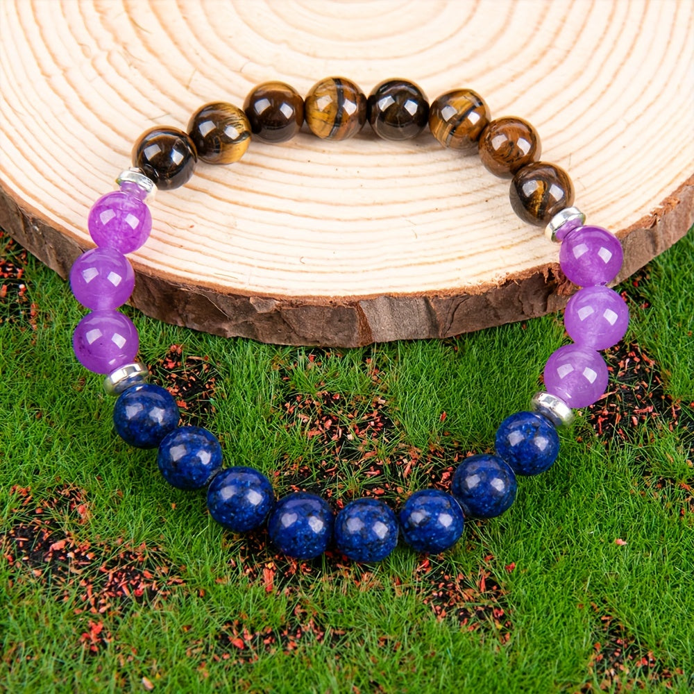 Crystal Bracelet Beaded Tiger's Eye Stone Jewelry For Men And Women, The Perfect Gift For Handmade Beaded Jewelry, Brings Serenity & Luck-Infused With Prosperity Energy
