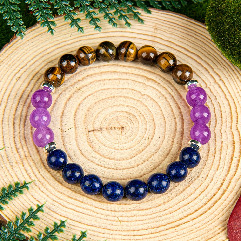 Crystal Bracelet Beaded Tiger's Eye Stone Jewelry For Men And Women, The Perfect Gift For Handmade Beaded Jewelry, Brings Serenity & Luck-Infused With Prosperity Energy