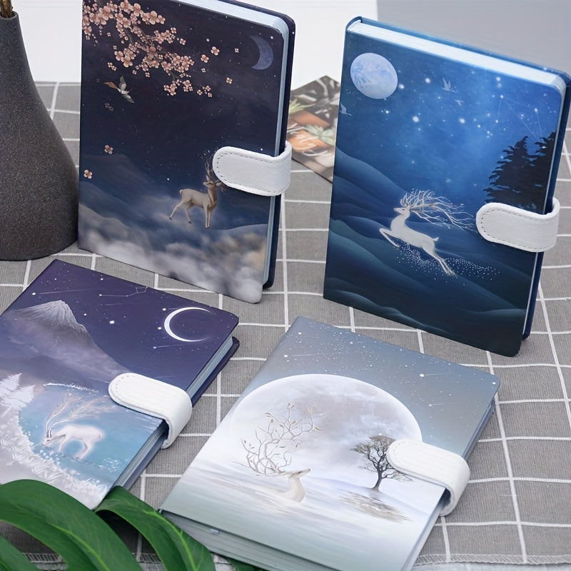 A5 Size 112 Sheets Elk Color Page Book - Magnetic Buckle Hardside Hardcover Student Hand Account Journal with Premium Quality Pages