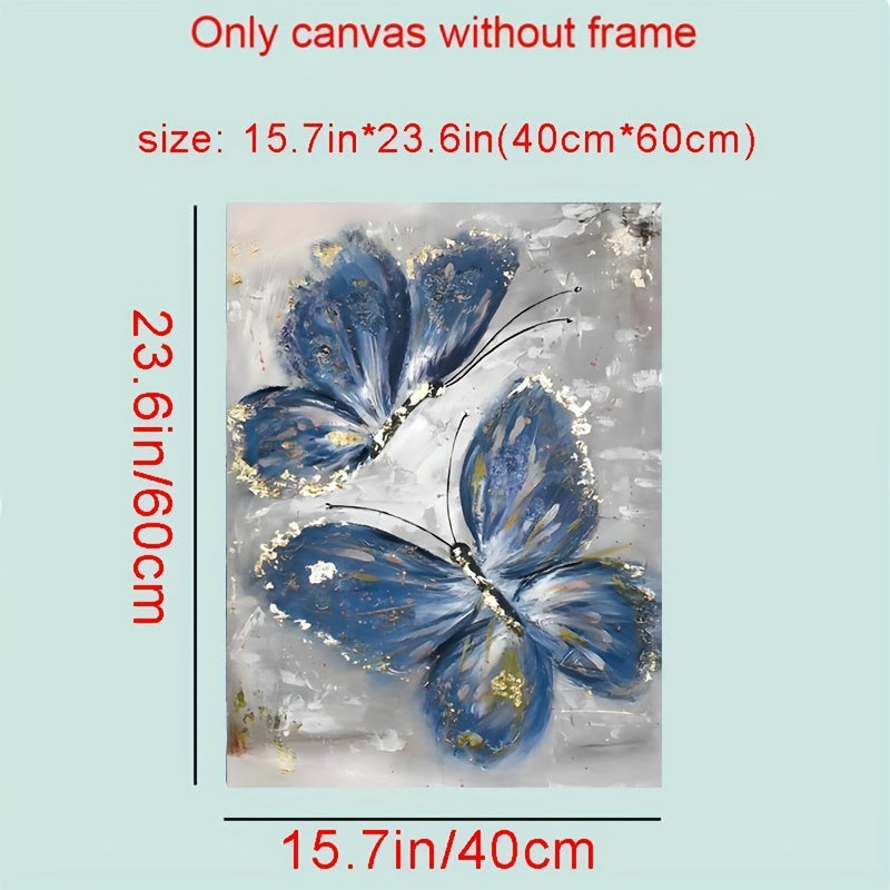 3pcs Luxury Oil Painting Canvas, Flower Butterfly Wall Art for Living Room Decor - 15.7x23.6in/40cmx60cm, No Frame Required