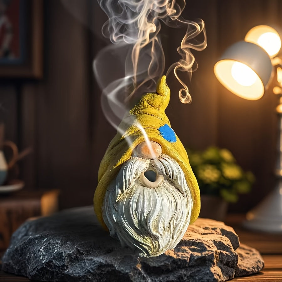 Whimsical Elf Smoking Pipe Figurine with Clip - Resin, Home Decor Accent, No Incense Included - Ideal for Fantasy Lovers