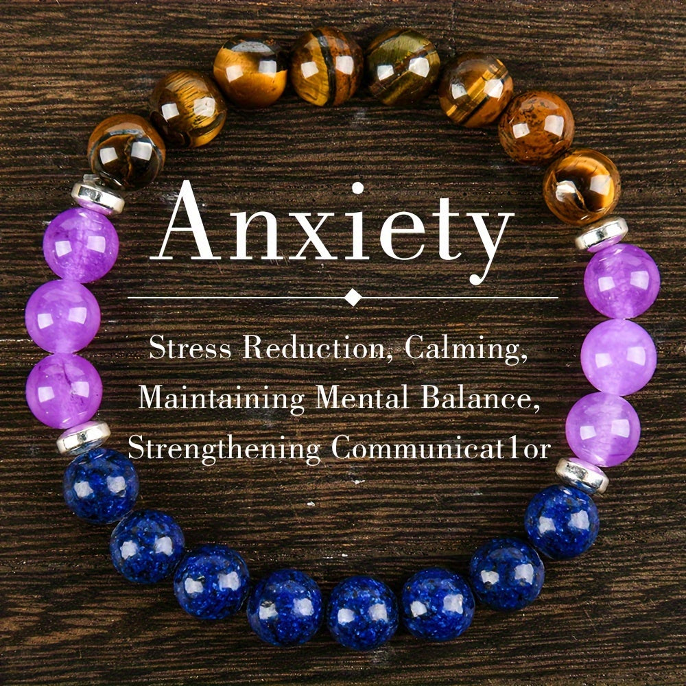 Crystal Bracelet Beaded Tiger's Eye Stone Jewelry For Men And Women, The Perfect Gift For Handmade Beaded Jewelry, Brings Serenity & Luck-Infused With Prosperity Energy