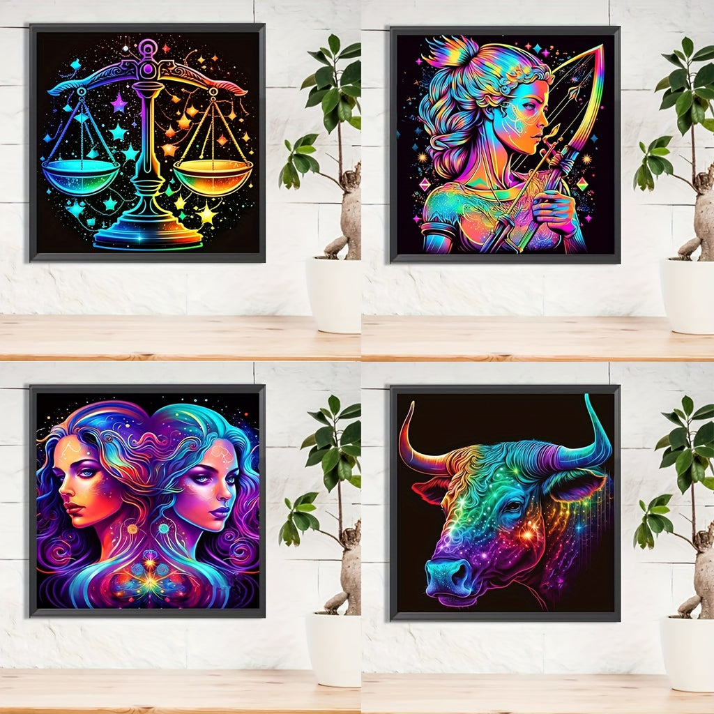 Diamond Painting - DIY 5D Zodiac Gemstone Painting White, Golden, and, Double, Triple, Crab, Lion, Virgin, and, Scorpio, and, Gemstone, Water, Art, Set, Full, Round, Diamond, Water, Art, Set, Full, Round, Diamond, Water, Art,