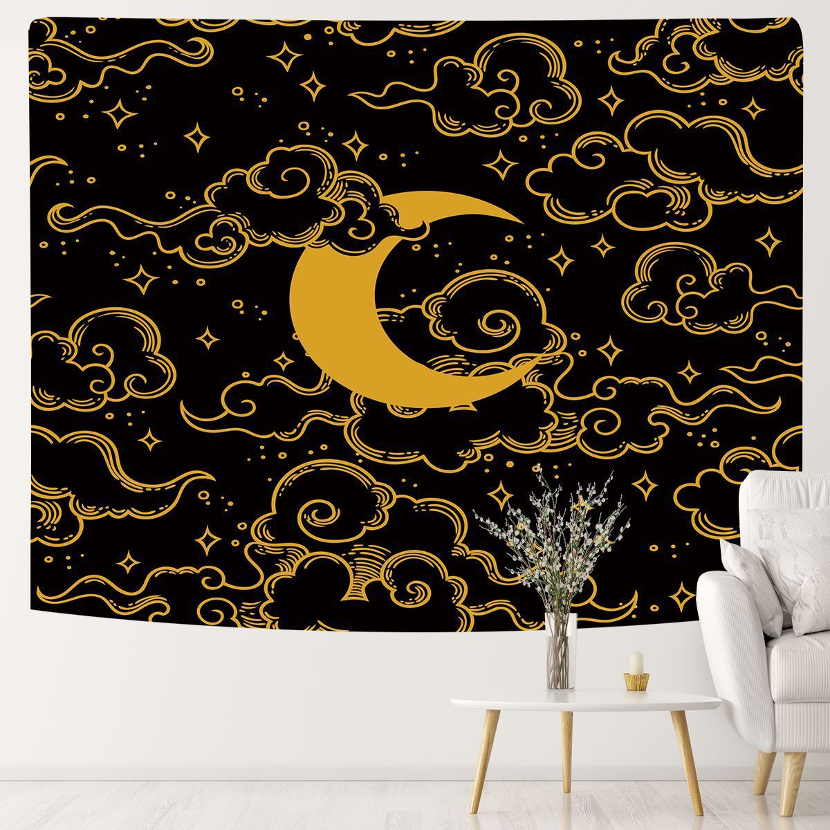 Moon Night Sky Star Tapestry Wall Hanging Decoration