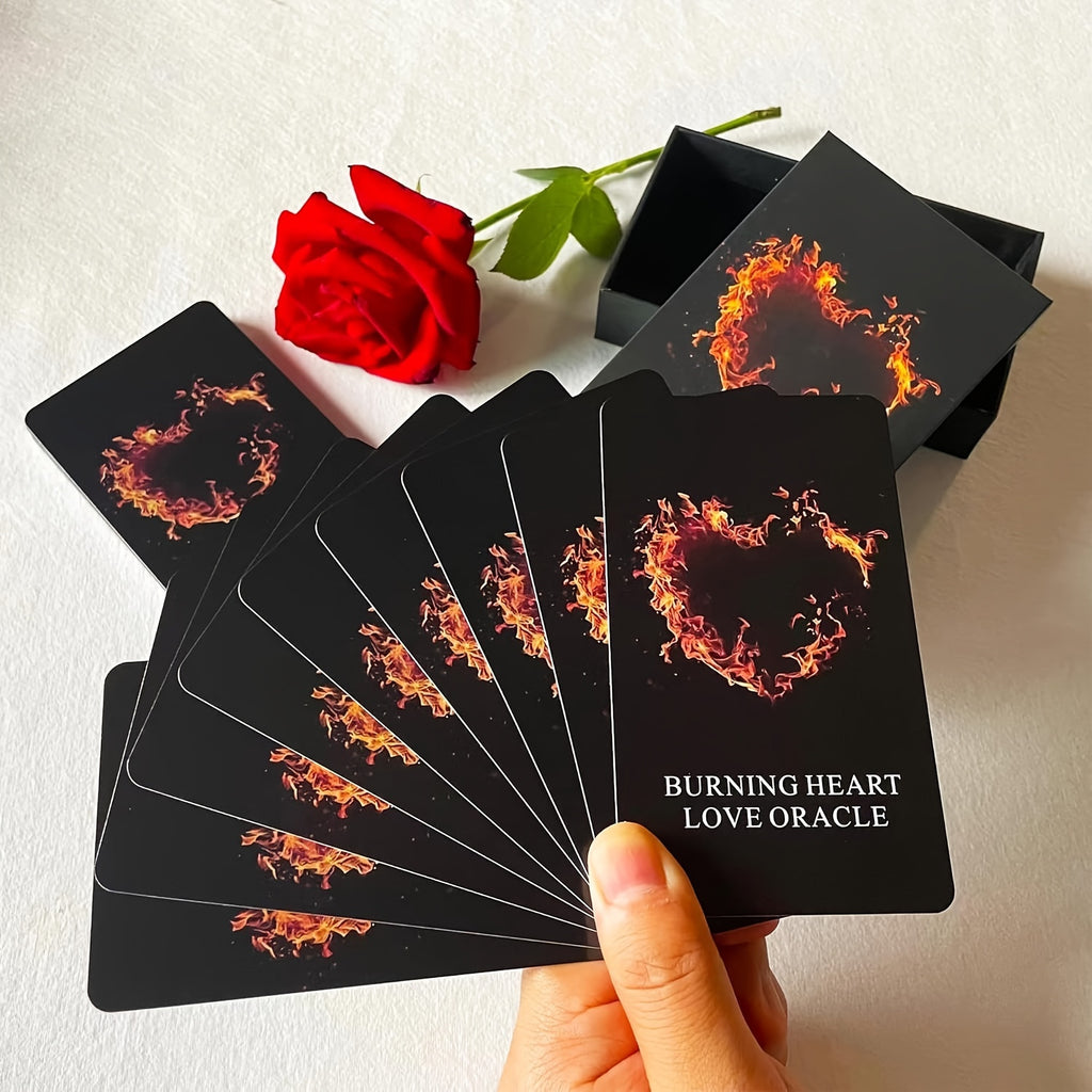 Burning Heart Love Oracle Cards Deck, Twin Flame Oracle Cards, Oracle Deck Help You Gain Insight Into What The Person Is Thinking Or Trying To Communicate With You, Christmas Present