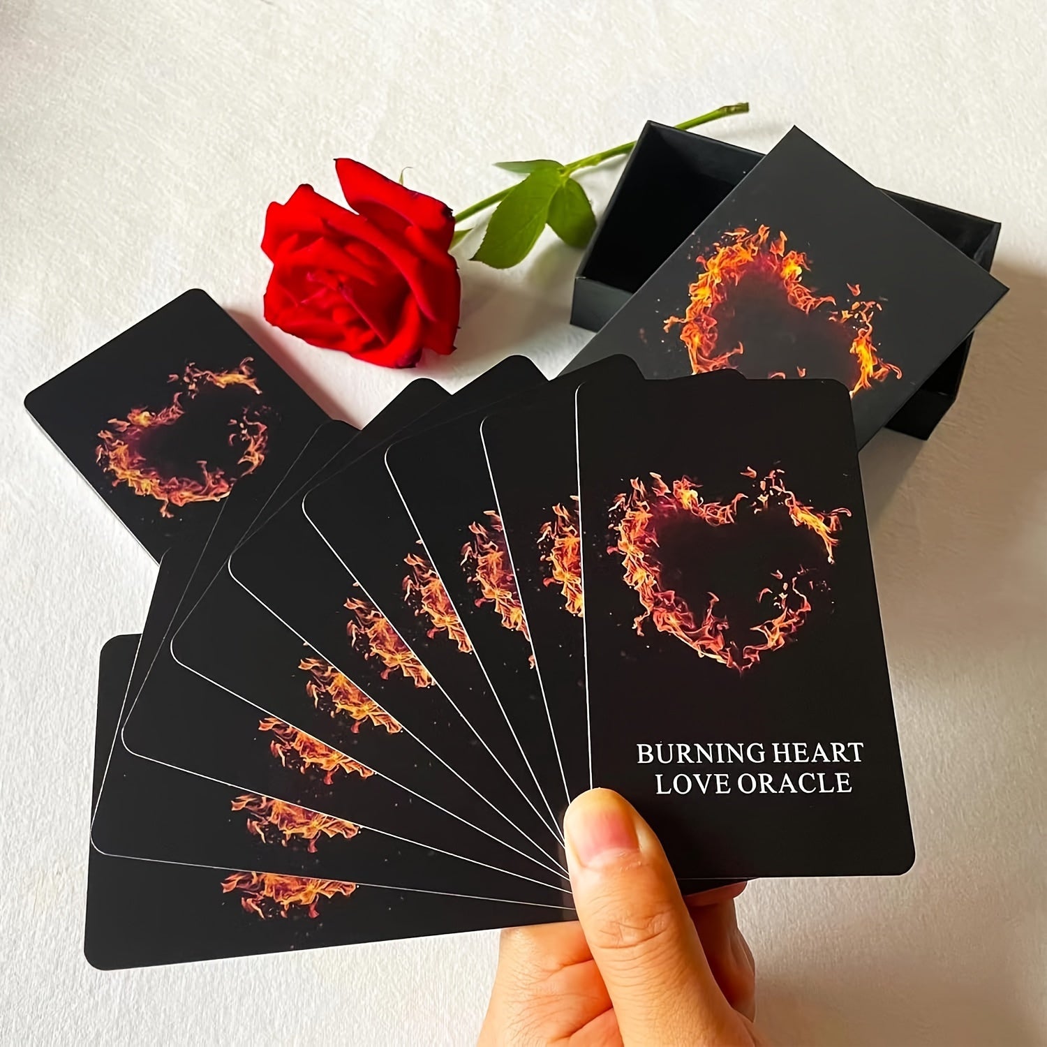 Burning Heart Love Oracle Cards Deck, Twin Flame Oracle Cards, Oracle Deck Help You Gain Insight Into What The Person Is Thinking Or Trying To Communicate With You, Christmas Present